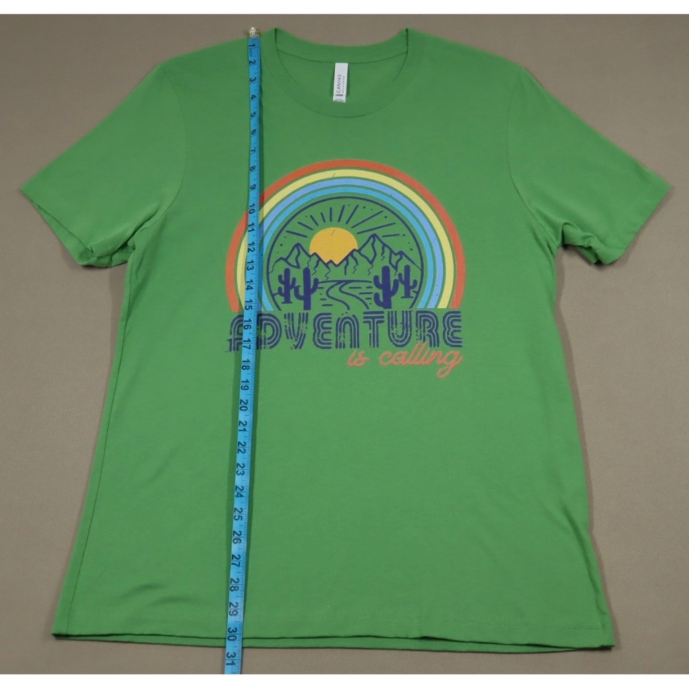 Women's Adventure is Waiting‎ Graphic Tee - Green - Size L - Picture 3 of 6